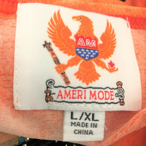 Ameri Mode Orange Blouse Horses Large/XLarge. - Picture 2 of 5